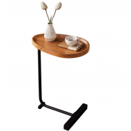 Masuta cafea, picior metalic, portabila, maro, model marmura, 40x30x70cm