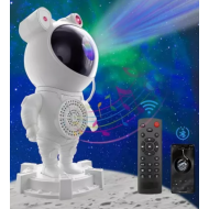 Proiector de stele si aurora boreala in forma de astronaut cu functie de boxa bluetooth