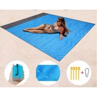 1 + 1 GRATIS - Covor plaja si picnic cu sac de transport, rogojina care indeparteaza nisipul, 200x150 cm, teleMAG