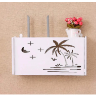 Suport router wireless pentru mascare fire si echipament WIFI, alb