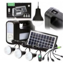 Kit Solar GD-8017, lanterna, acumulator, si 3 becuri incluse
