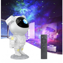 Lampa LED cu Proiector Galaxy Astronaut Sky Alb, Telecomanda, Cap Magnetic si Design Reglabil 360°, Temporizare, Brate Mobile