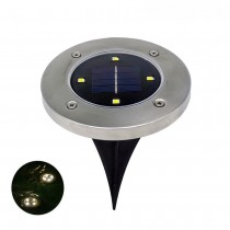 Lampa Solara Tip Spot, 4 Leduri, 11.5X13 Cm, Impermeabil, Argintiu, Metal/Sticla teleMAG
