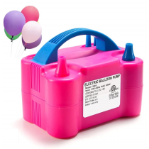 Pompa Profesionala pentru umflat baloane si obiecte gonflabile, Putere 600 W, Alimentare 220 V, Culoare Roz&Albastru