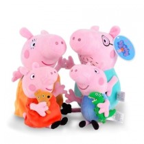 Set 4 plusuri – Familia Peppa Pig, 30 cm, muzicale