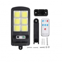  Lampa solara cu inductie, 6x LED COB, montare pe perete, cu telecomanda, negru