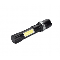 Lanterna MRG M-256, SWAT LED 3W CREE Q5 cu Lampa COB Metalica Reincarcabila cu Acumulator Zoom si Flash teleMAG