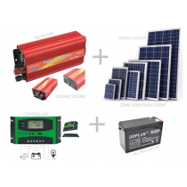 Pachet Promo: Kit solar cu 3X Panou Solar 50 W + Invertor 220v + Regulator Solar 30A + acumulator 12V