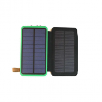 Acumulator extern 20000 mAh cu 2 panouri solare pliabile, impermeabil, portabil, cu lumina LED