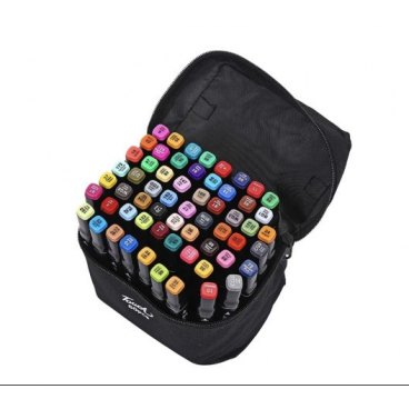 Set 48 Markere, 2 Capete “Subtire Si Gros”, Cu Geanta De Depozitare, Carioci Multicolore