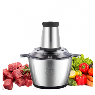 Tocator electric pentru carne si legume, 4 lame din otel inoxidabil de inalta calitate, Capacitate 2L , Recipient din Inox
