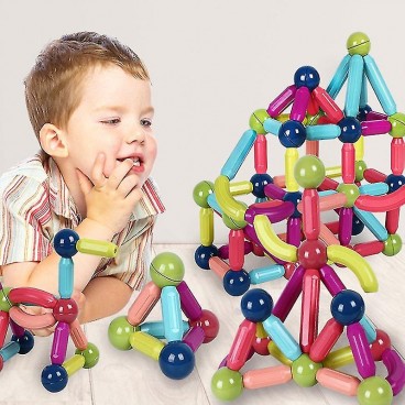 Joc creativ, constructii magnetice sticks building 64de piese
