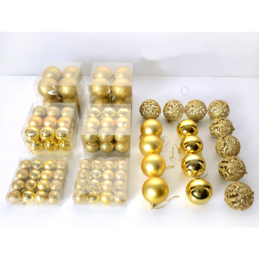 Set globuri de Craciun, 100 piese, Auriu