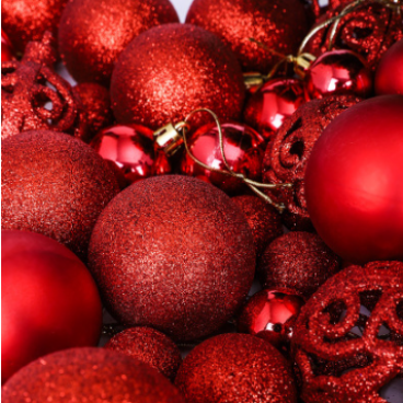 Set globuri de Craciun, 42 piese, Rosu