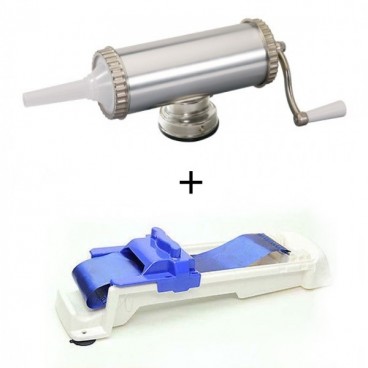 Aparat de umplut carnati, Orizontal, Inox, Capacitate 1.5 kg, 3 Palnii Incluse + aparat de rulat sarmale GRATUIT teleMAG