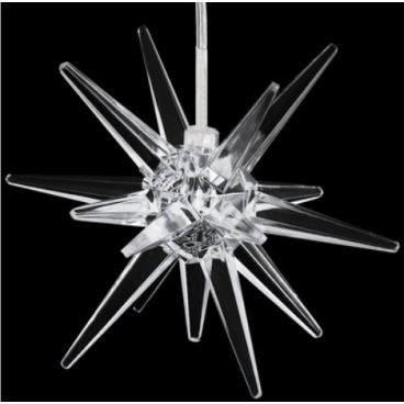 Decoratiune de Craciun din sticla suspendata Fulg de zapada,15cm