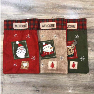 Set 3 x Saculet decorativ cu diverse modele de craciun