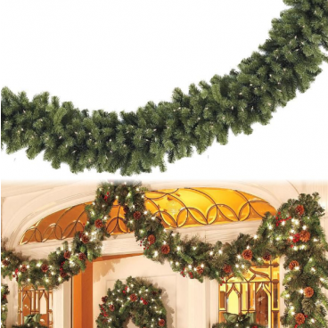 Ghirlanda Artificiala de Craciun simpla 2.80m cu Crengute de Brad Verde