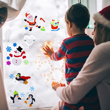 Set 3 Decoratiuni gel pentru geam Craciun - XXL 