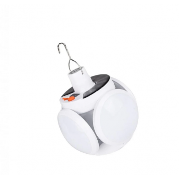 Lampa Solara Pliabila, 5 Moduri iluminare, Impermeabila, Alba, prindere cu Carlig