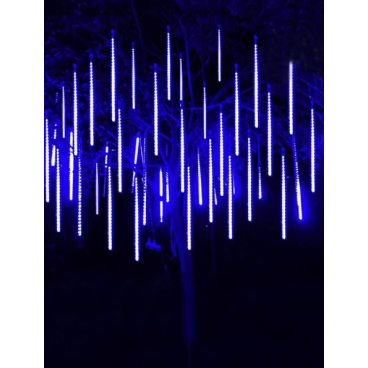 Instalatie tub luminos tip meteorit, 30 cm, 8 tuburi, alb cald