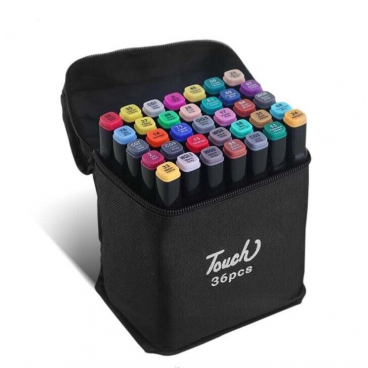 Set 36 Markere, 2 Capete “Subtire Si Gros”, Cu Geanta De Depozitare, Carioci Multicolore