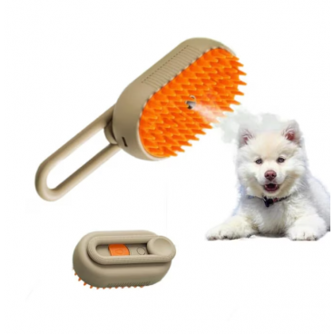 Perie cu Abur pentru Animale de Companie, Indeparteaza Parul, Curatare, Incarcare USB-C, Maner Rotativ 360