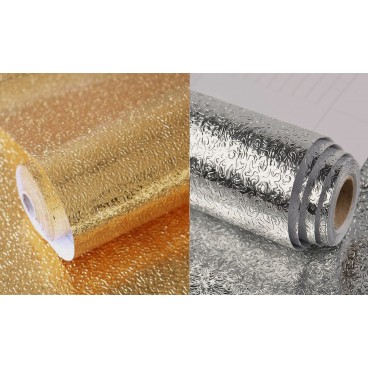 Folie de aluminiu autoadeziva bucatarie 60 x 300 cm teleMAG