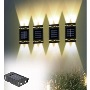 Set 4 Lampi solare LED arhitecturale, ambientale, aplica pentru perete, tavan sau podea