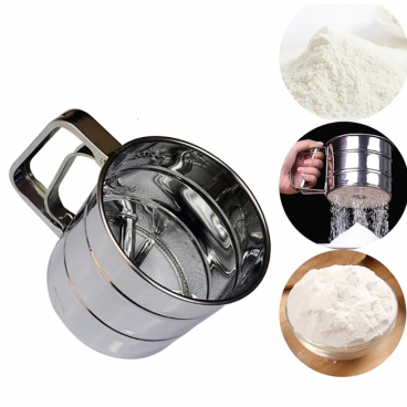 Cana cu Sita pentru cernut Faina sau Zahar, Inox, 250 Grame