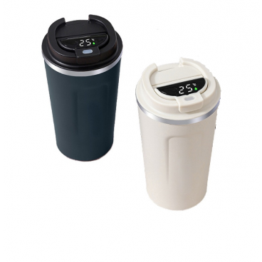 1 + 1 PROMO - Termos, afisare inteligenta a temperaturii, doua straturi de izolare in vid, inox, 380ml 