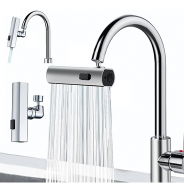 Prelungitor pentru robinet Waterfally, rotativ, 3 tipuri de jet