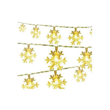 Instalatie de Craciun tip fulgi de zapada 20 LED cu incarcare solara, alb rece