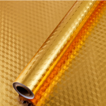 Folie de aluminiu autoadeziva bucatarie, aurie, model cu patratele, 60 x 300 cm