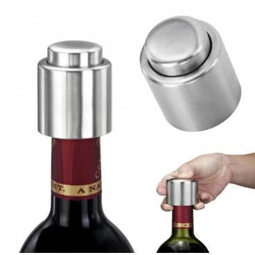 1 + 1 GRATIS - Dop cu pompa vacuum pentru sticla de vin