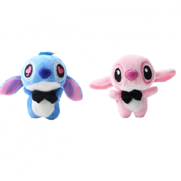 1 + 1 GRATIS - Jucarie de plus Stitch, tip breloc, Albastru/Roz