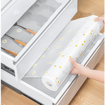 Folie antialunecare sertar, EVA Protective Mat, material impermeabil, 45 x 300 CM, model floral