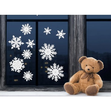 Set de 84 stickere pentru fereastra, model de Craciun
