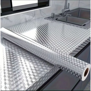 Folie de aluminiu autoadeziva bucatarie 60 x 300 cm