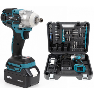 Cheie De Impact si Insurubat 380 Nm | 43 Accesorii Incluse | 2 Acumulatori 48V Li-Ion | Valiza 