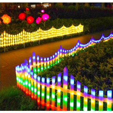 Gard decorativ cu leduri alb cald sau multicolor, 3 M, 8 moduri de iluminare, interconectabil