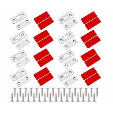 Set de 8 inchizatoare magnetice, cu 32 suruburi, pentru usa, dulap