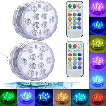 Set 2 Lampi LED RGB, pentru piscina, rezistente la apa