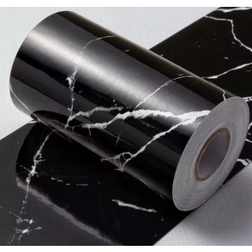 1 + 1 GRATIS - Plinta autoadeziva pentru pardoseala sau perete tip marmura NEAGRA, impermeabila, 10 x 500 cm