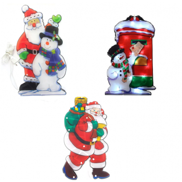 2 + 1 GRATIS - Decoratiune Craciun, ornament pentru geam,iluminat