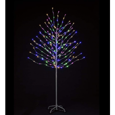 Pomisor Craciun luminos cu LED, Floricele, 60 LED-uri 1,5 M , multi color, cadru Alb