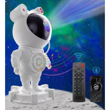 Proiector de stele si aurora boreala in forma de astronaut cu functie de boxa bluetooth