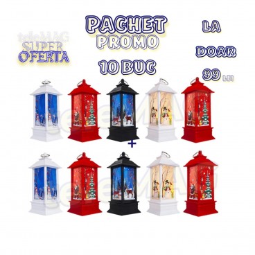 Pachet Promo: Set 10 Lumanari ornamentale tip felinar cu led