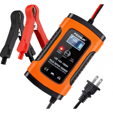 Redresor acumulator inteligent 12V, Autoturisme/Motociclete, EFB/AGM/GEL Pulse Repair, Afisaj LCD, Rosu/Negru