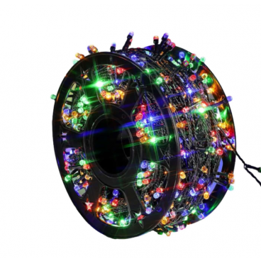 Instalatie De Craciun, Tip Rola, Pentru Interior/Exterior, Lungime 100 m, 8 Moduri De Lumini, LED, Protectie IP44, Diverse Variante Culoare